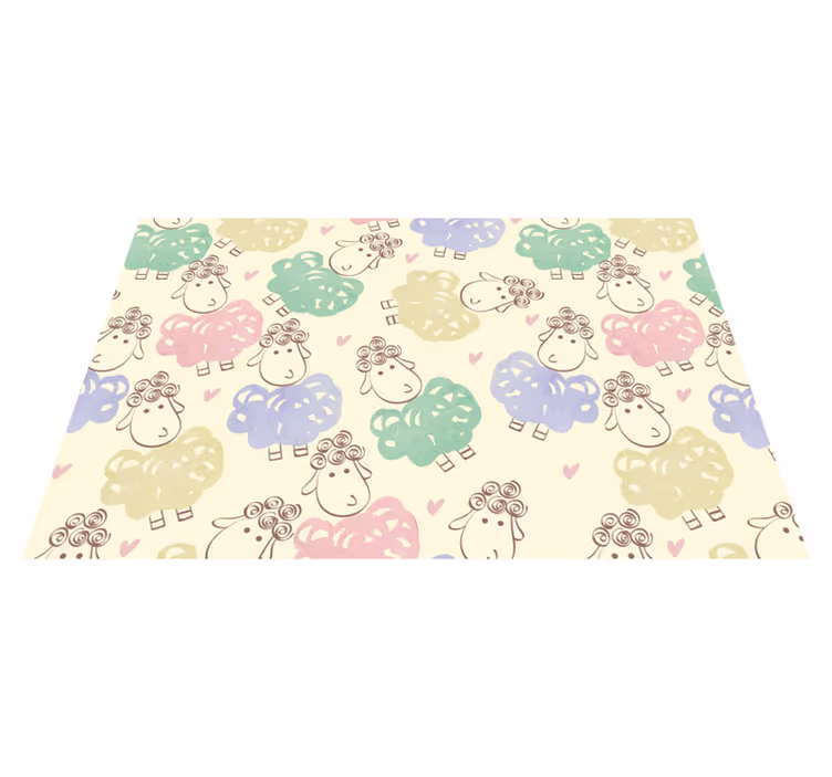 Sheep doodle pattern kids placemat - TenStickers