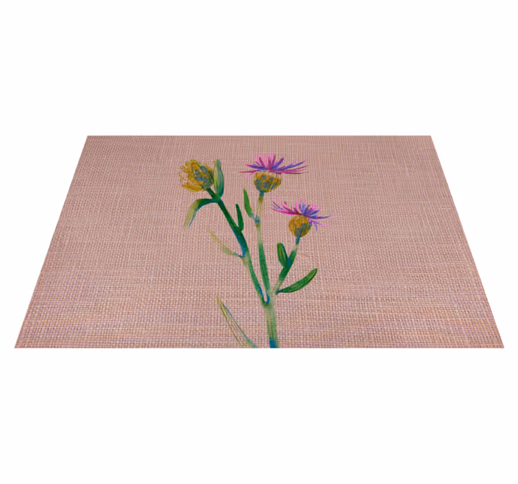 Weaved Thistle Flower Placemats - TenStickers