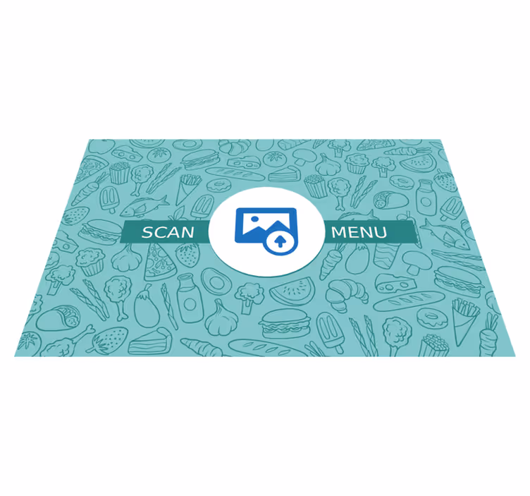 QR code menu placemat for restaurants - TenStickers
