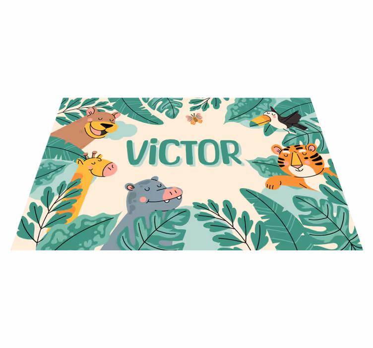 Jungle animals personalised children placemat - TenStickers