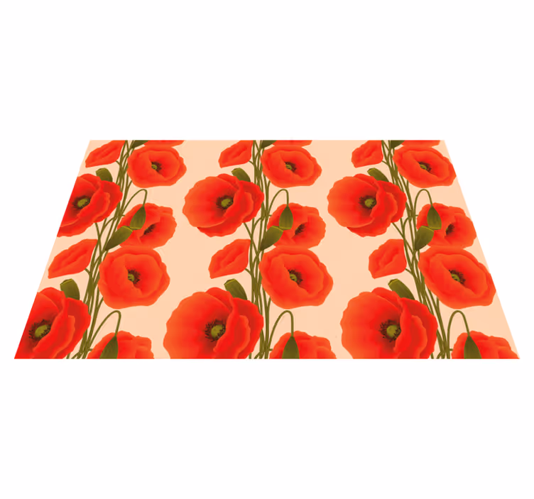 Poppies Pattern Floral Placemat - TenStickers