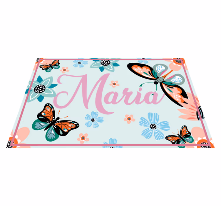 Flower And Butterflies Custom Placemat - TenStickers
