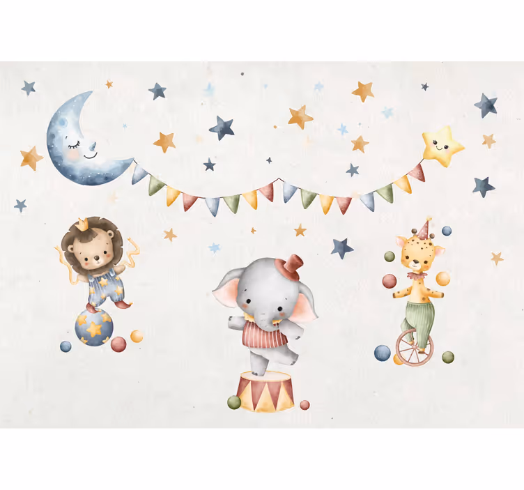 Dreamy circus nursery wall mural - TenStickers