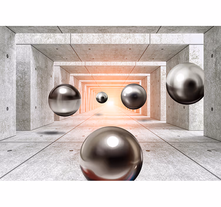 Futuristic tunnel 3D wallpaper - TenStickers