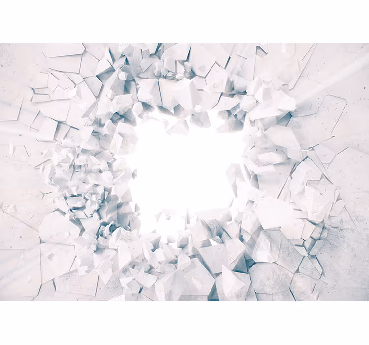 Smashed wall hole trompe l'oeil 3d wallpaper - TenStickers