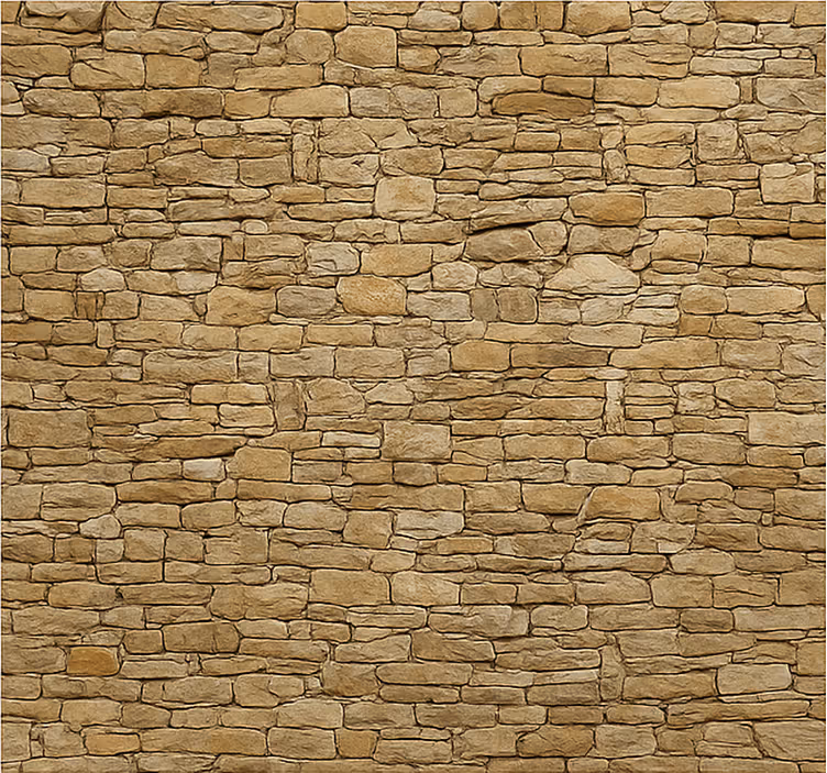 Beige stone facade living room wallpaper - TenStickers