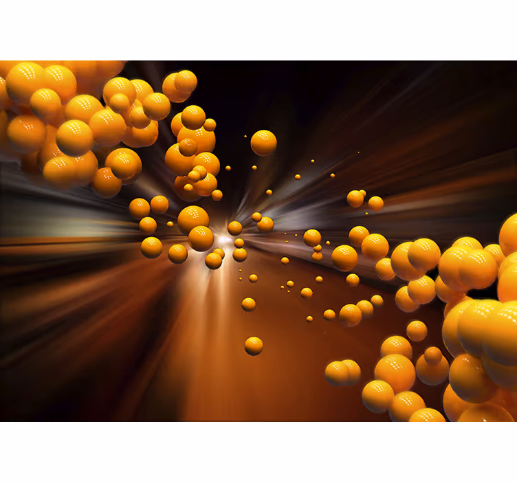 Floating spheres 3D mural wallpaper - TenStickers