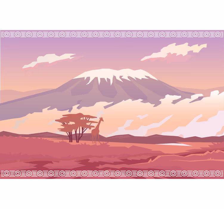 African wall mural kilimanjaro mountain scene - TenStickers
