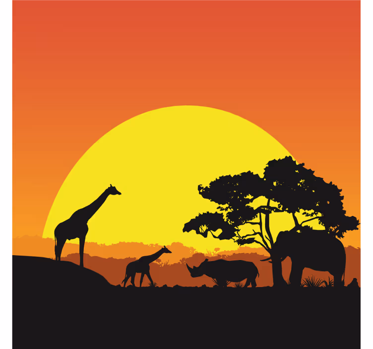 African wall mural inspired by african savannah - TenStickers
