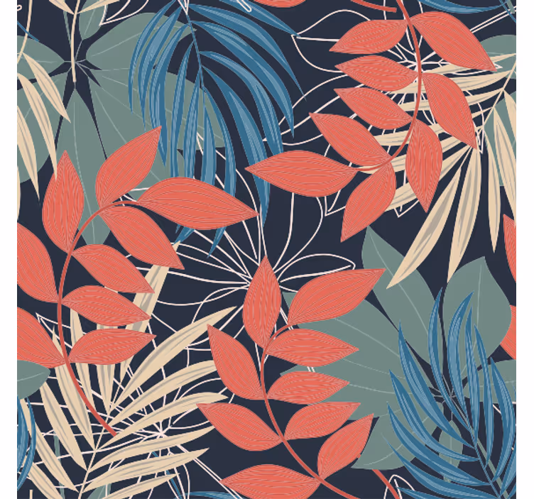 Jungle wall mural modern elegant fauna and flora pattern - TenStickers