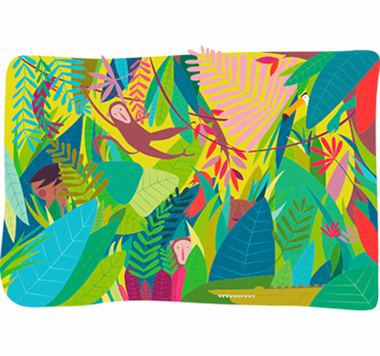 Jungle wall mural children's vinyl mural jungle book - TenStickers