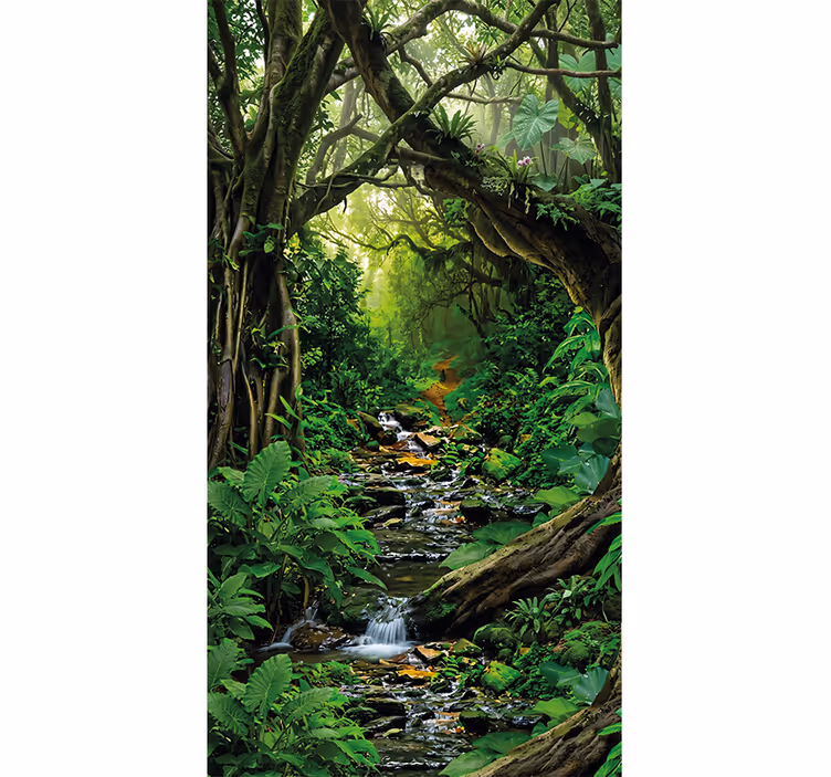 Jungle wall mural tropical forest oasis - TenStickers