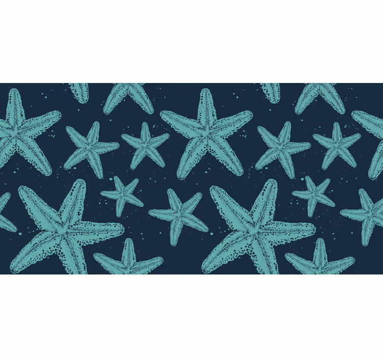 Wall mural bathroom starfish bluetones decor - TenStickers