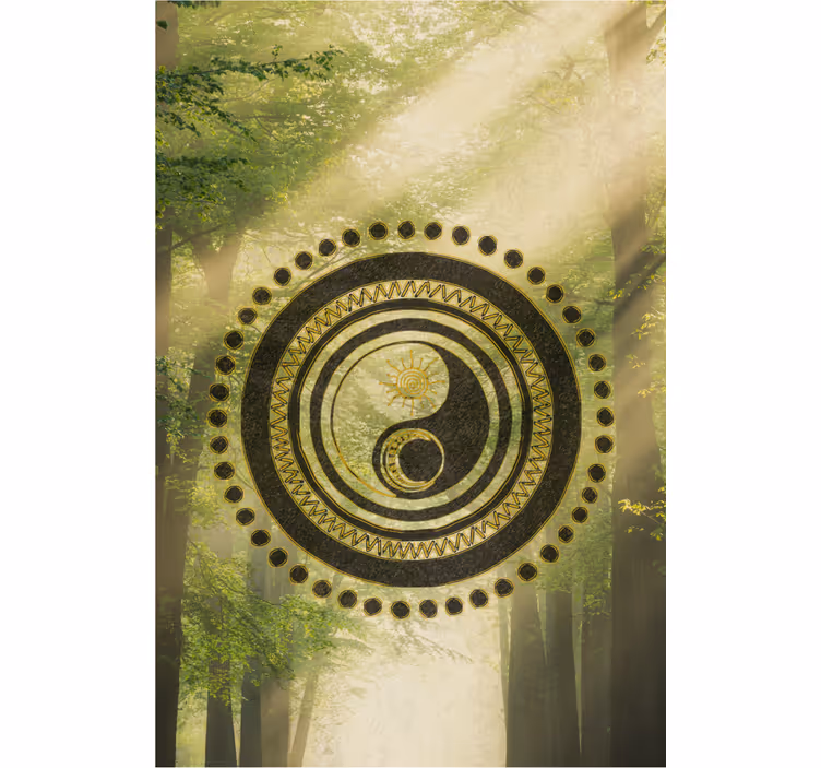 Wall mural bathroom peaceful zen sign in forest - TenStickers