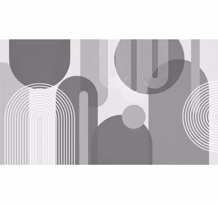 Grey shapes wall mural bathroom - TenStickers
