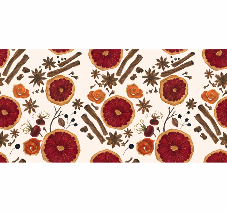 Wall mural kitchen winter spices design - TenStickers