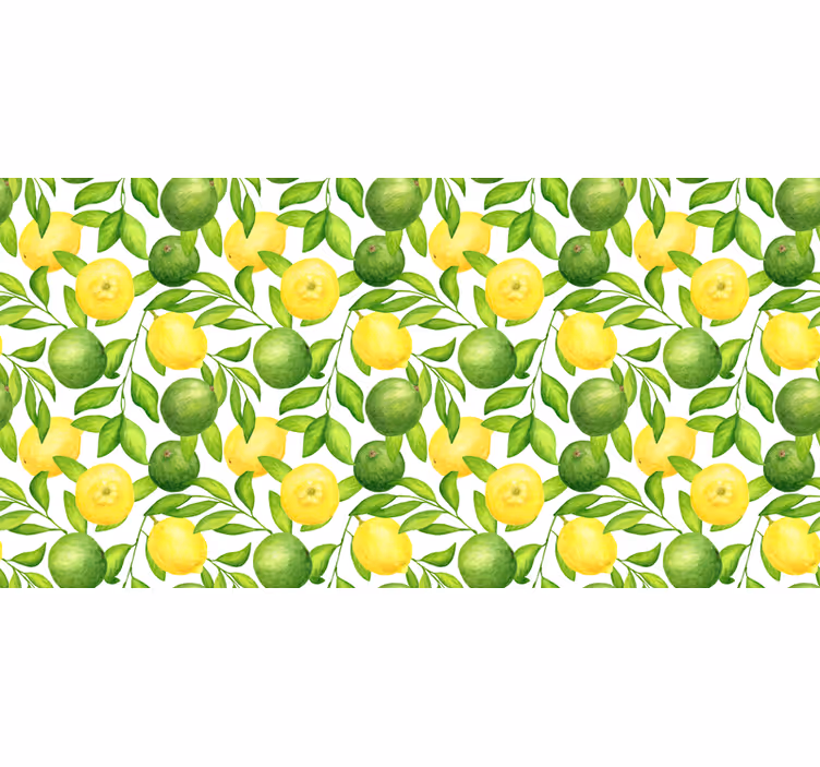 Lemons and limes wall mural kitchen - TenStickers