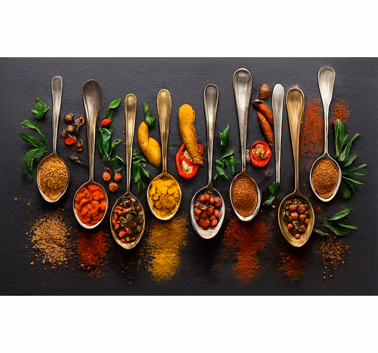Modern spices wall mural kitchen - TenStickers