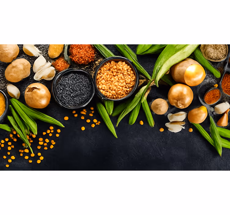 Wall mural kitchen vegetables and spices decor - TenStickers