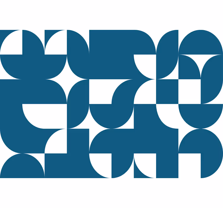 Wall mural kitchen blue circle geometric design - TenStickers