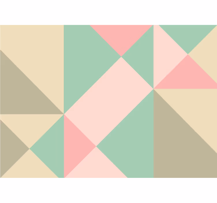 Wall mural kitchen geometric design in soft tones - TenStickers