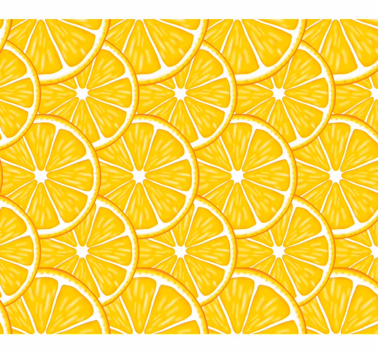 Yellow wall mural in vibrant orange pattern - TenStickers
