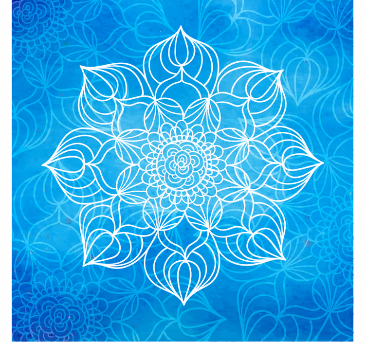 Wall mural blue blue paint splash mandala - TenStickers