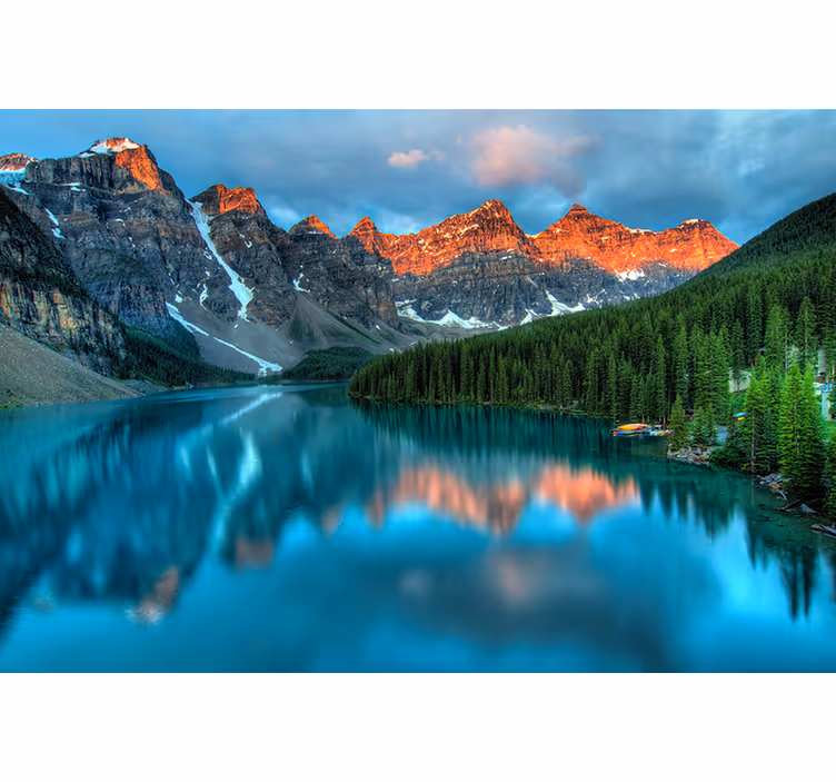 Wall mural blue colorful lake aesthetic art - TenStickers