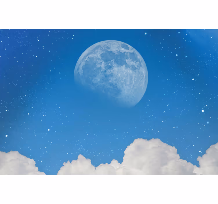Wall mural blue little moon scene - TenStickers