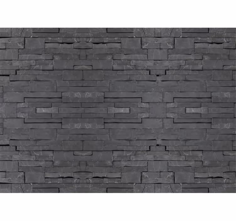 Grey wall mural black brick design - TenStickers