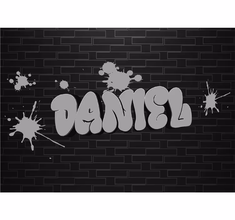 Black wall mural custom name graffiti - TenStickers
