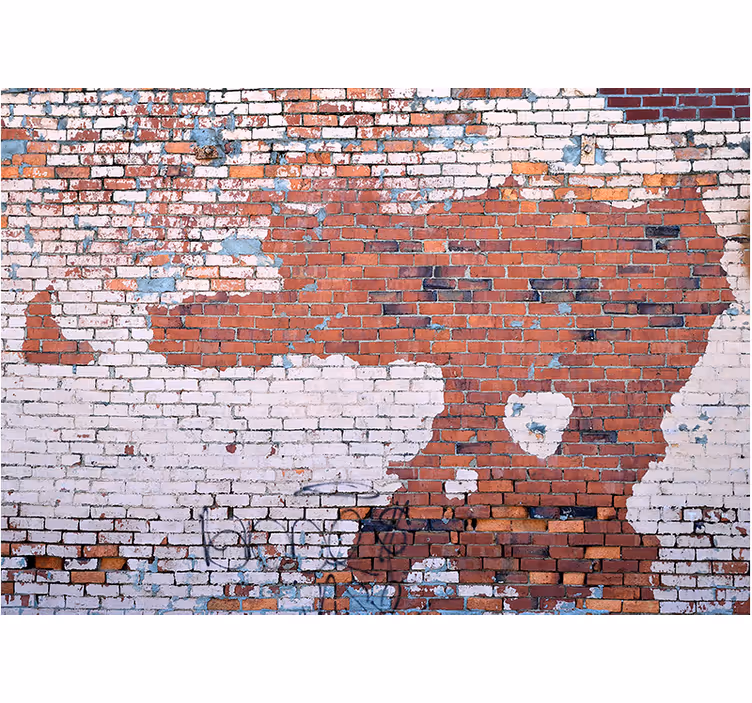 Hallway wall mural cracked brick texture mural - TenStickers