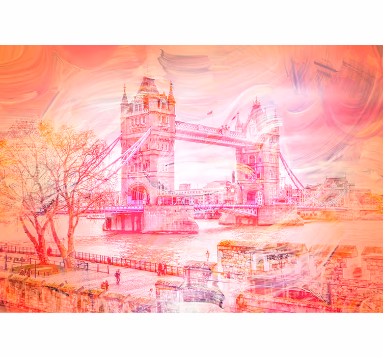 Watercolor Tower Bridge London Wall Mural - TenStickers