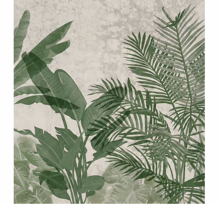 Nature wallpaper jungle leaves minimalistic - TenStickers