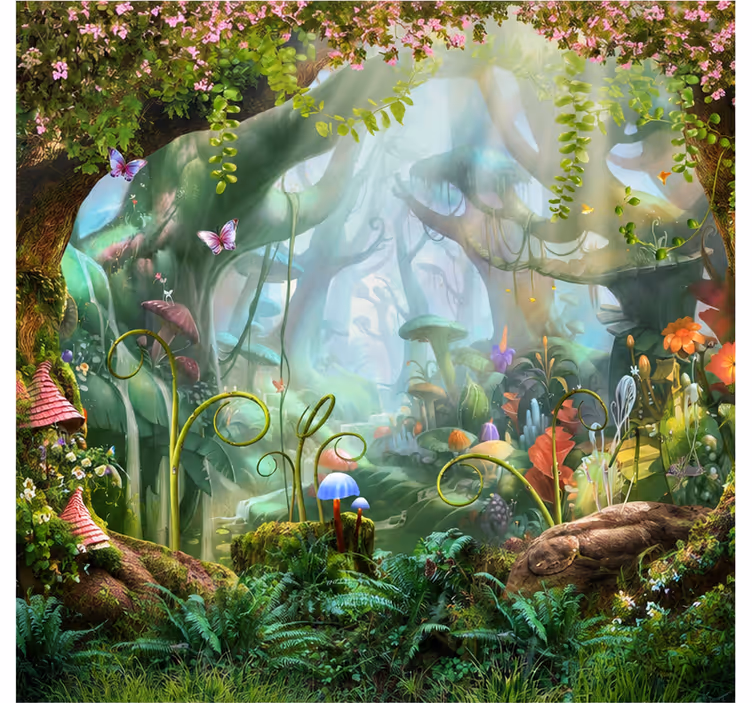 Enchanted forest wallpaper - TenStickers