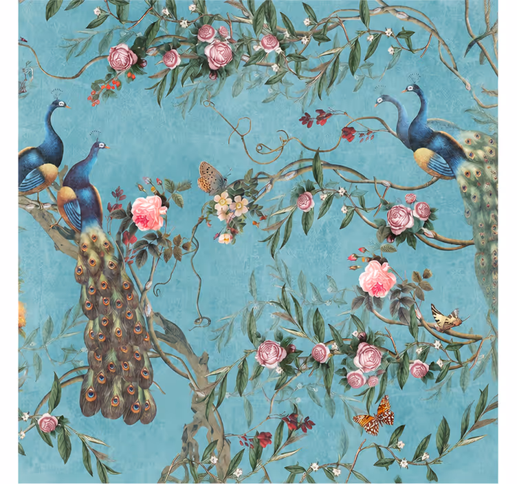 Nature wallpaper peacock jungle - TenStickers