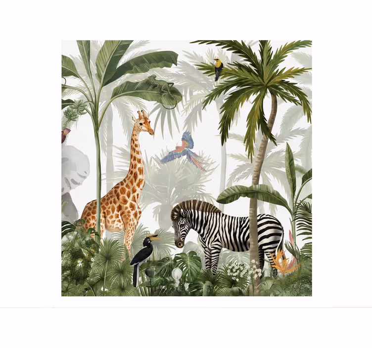 Nature wallpaper jungle animals - TenStickers
