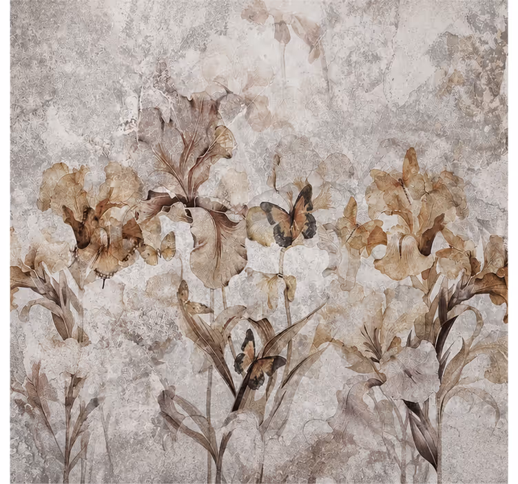 Nature wallpaper cozy autumn flowers - TenStickers