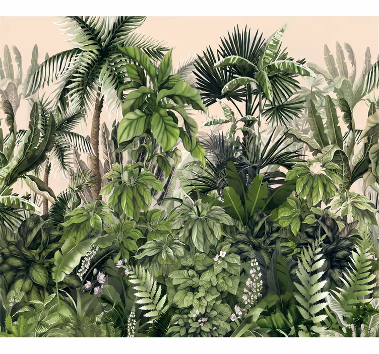 Nature wallpaper thick tropical jungle - TenStickers
