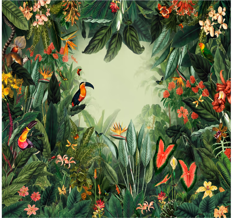 Nature wallpaper exotic garden design - TenStickers