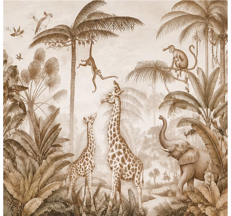 Jungle animals wall mural - TenStickers