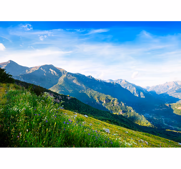 Mountainous Serenity landscape wall mural - TenStickers
