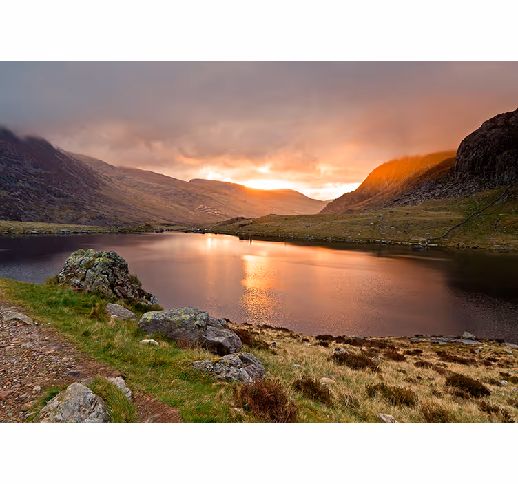 Snowdonia national park mountain wall mural - TenStickers