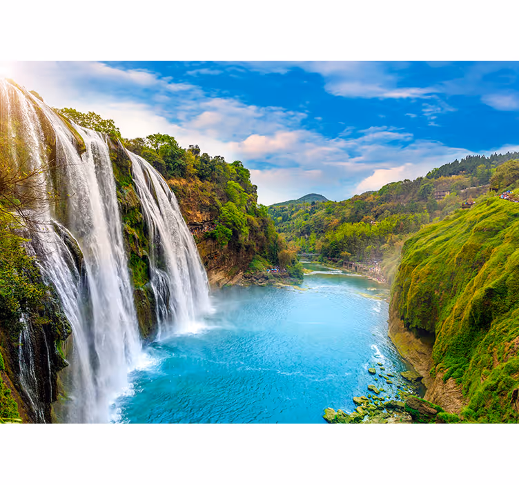Grand Cascade wall mural waterfall - TenStickers
