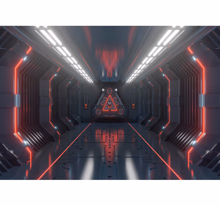 Space shuttle kids 3D wallpaper mural - TenStickers
