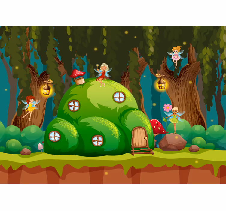 Fairy Enchanted Forest wall mural fantasy - TenStickers