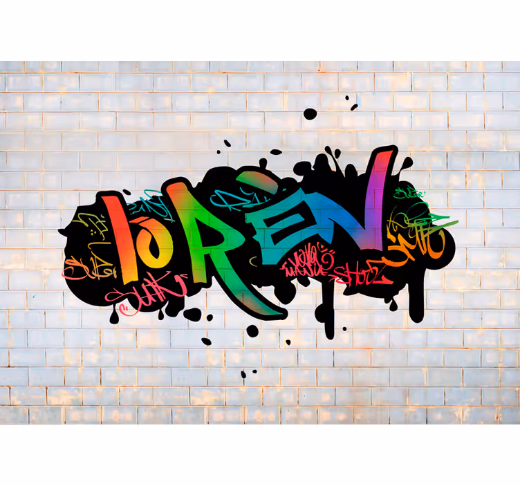 Personalised colourful name graffiti Wall Mural - TenStickers