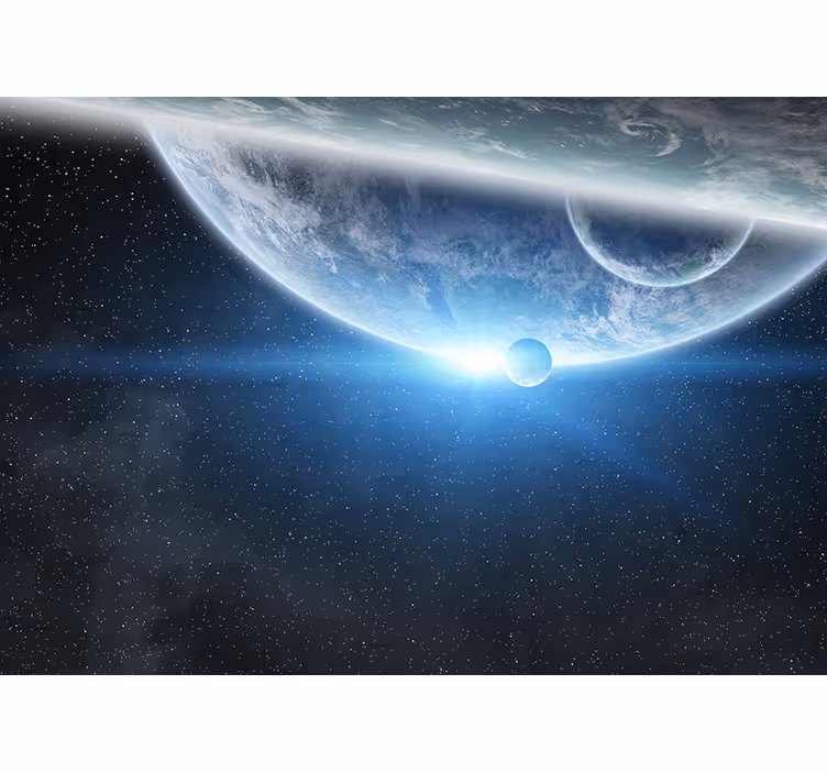 Earth from space living room wallpaper - TenStickers