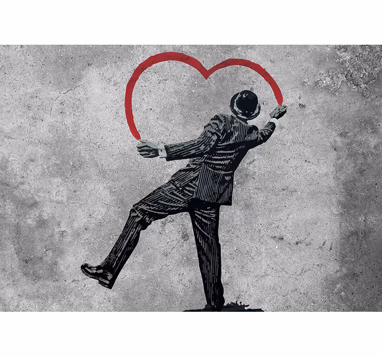 Heart-Shaped Love Gesture graffiti wall mural - TenStickers