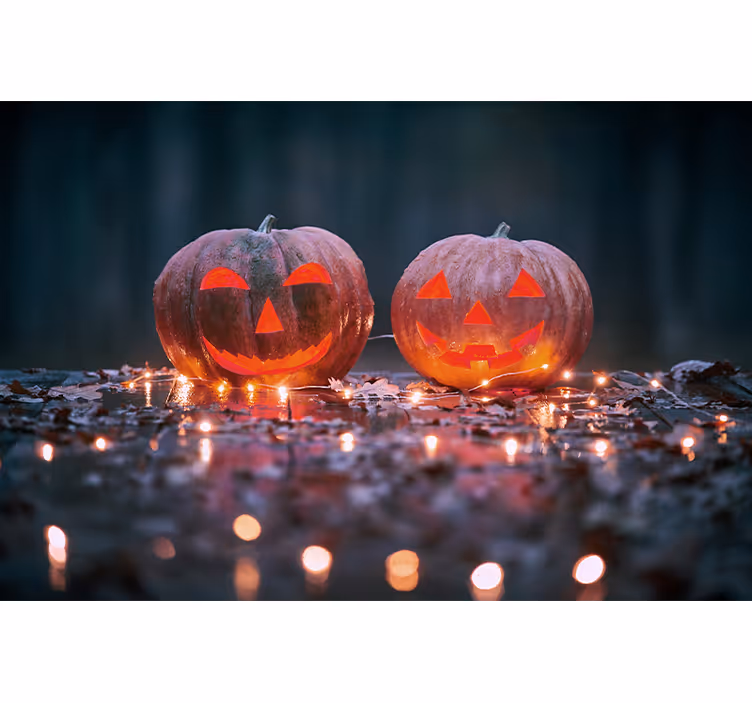 Engraved Pumpkin Radiance wall mural halloween - TenStickers